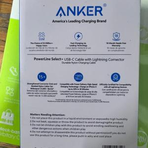 Anker PowerLine Select+ USB-C to Lightning Fast Charging Cable – 1m