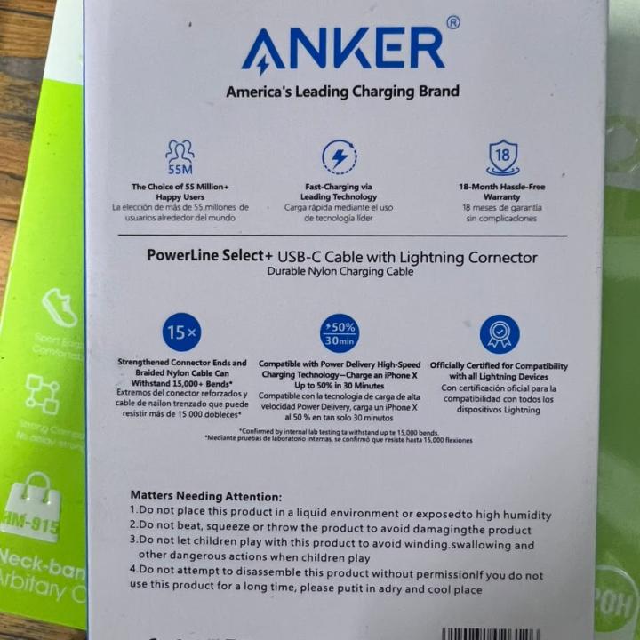 Anker PowerLine Select+ USB-C to Lightning Fast Charging Cable – 1m