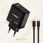 I-conx K-62 67W Dual-Port Fast Charger with LED Display and USB-C Cable