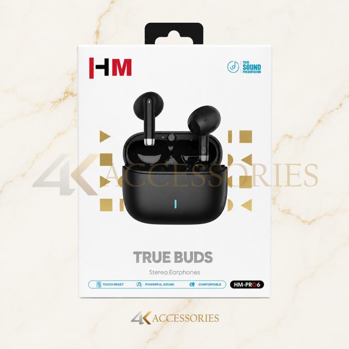 HM PRO6 True Buds Wireless Bluetooth Stereo Earbuds