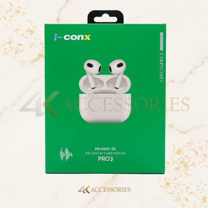 I-conx PRO3 Wireless Earbuds – Model K-26 Premium Bluetooth Headphones