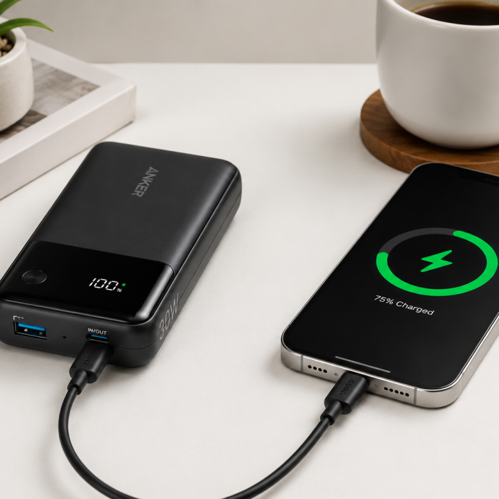 Anker Zolo Power Bank 20,000mAh 30W with Built-In USB-C Cable