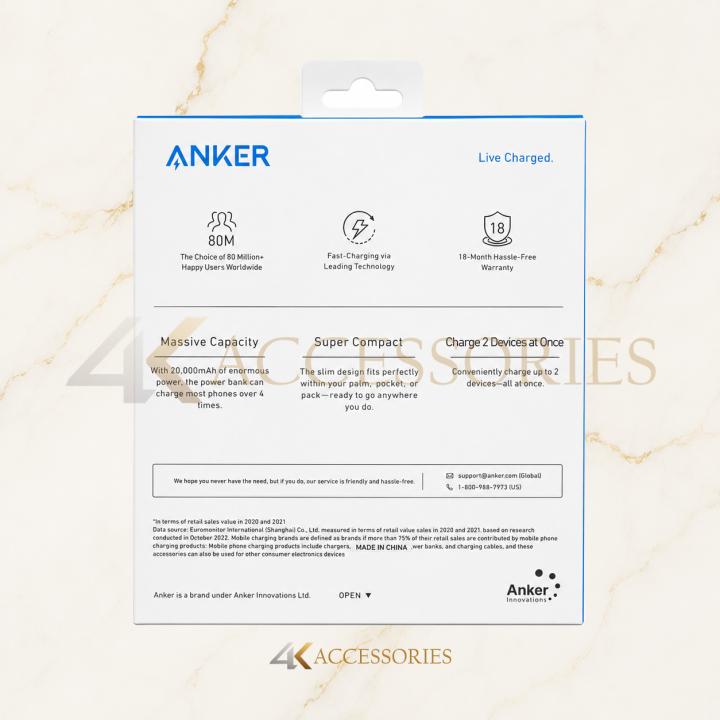 Anker 325 Power Bank PowerCore 20K II 20,000mAh 15W