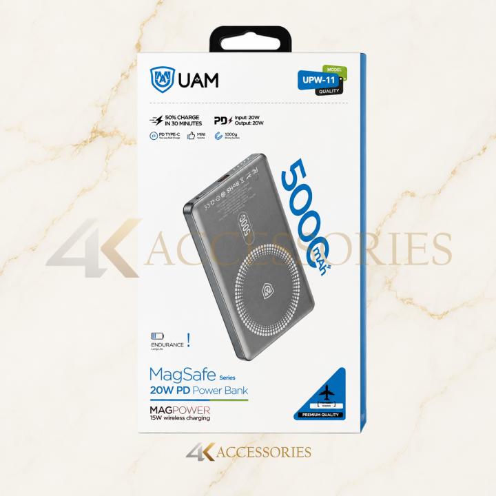 UAM UPW-11 5000mAh Magnetic Wireless Power Bank – 20W USB-C PD