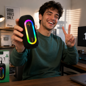 I-conX I501 Portable Bluetooth Speaker with LED Lights and Microphone Support
